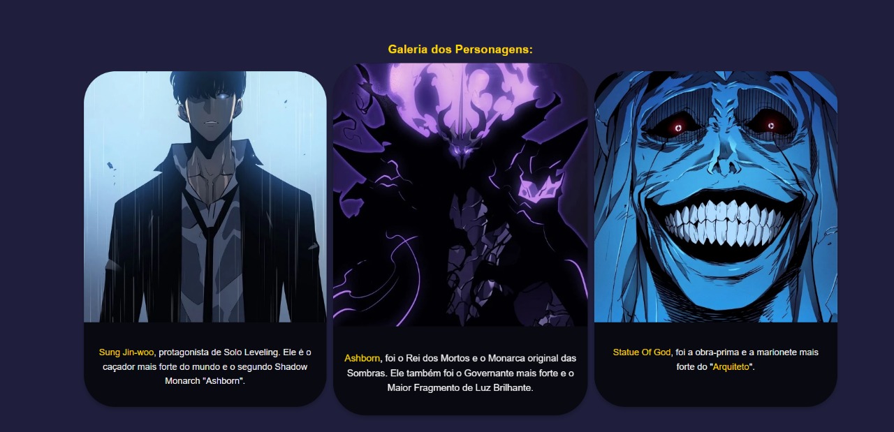 Design anime Solo Leveling